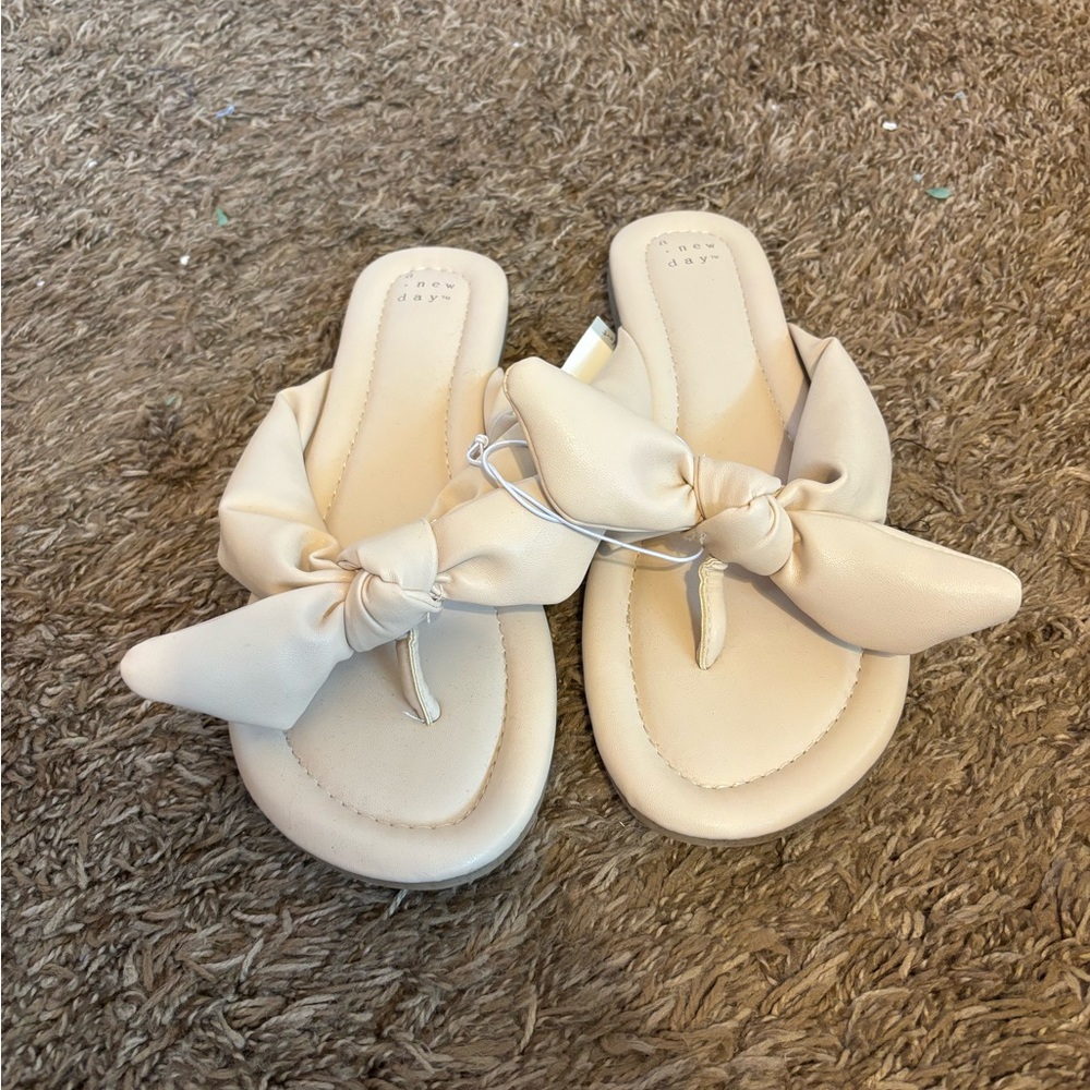 a new day Cream Women's Sandals with Bow